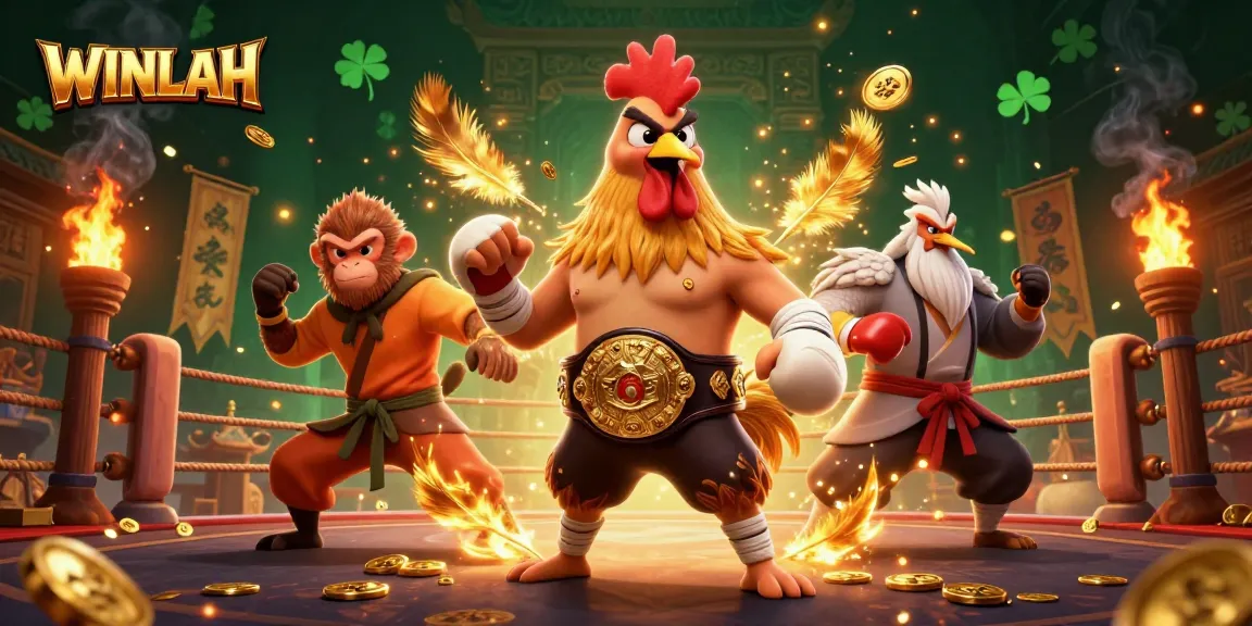 WINLAH casino showcases a dynamic scene with characters and gambling elements, enhancing player engagement.