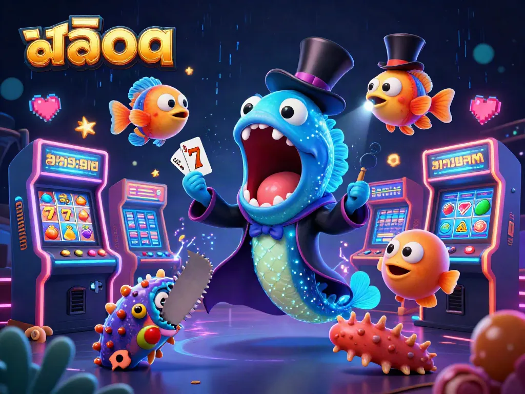 Experience thrilling สล็อต gameplay with exciting characters and casino elements in a vibrant underwater scene.