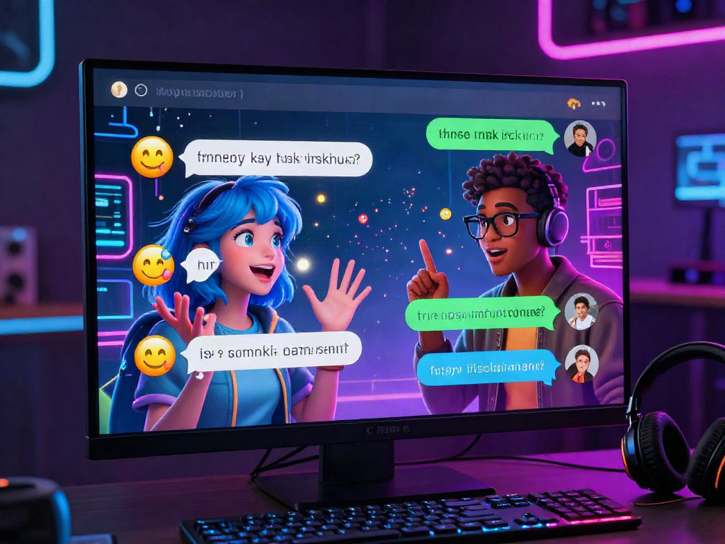 Engaging nsfw chat scene with animated avatars in modern digital communication