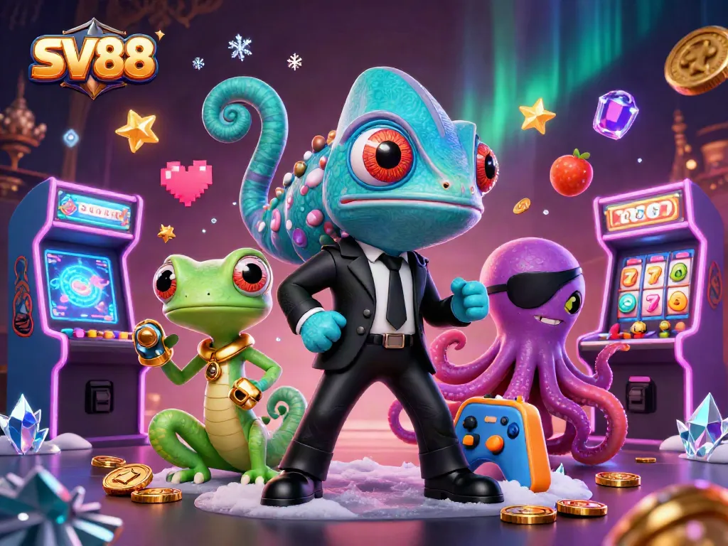 Join the thrilling entertainment at SV88 with our colorful casino game characters and vibrant atmosphere.