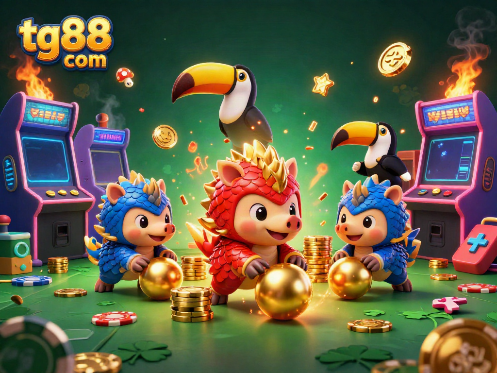 Engage with the exciting action at tg88 com where pangolins compete in a vibrant casino scene.