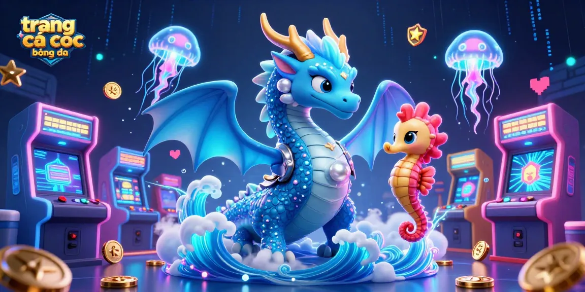 Engage in trang cá cược bóng đá with vibrant 3D casino-themed dragon and elements