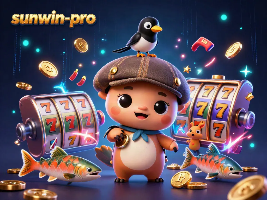 Experience the thrill of sunwin-pro with 3D cartoon characters in a vibrant casino setting.