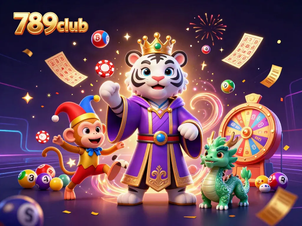 Experience the vibrant energy of 789club with animated playful characters and dynamic gaming elements.