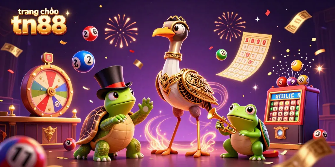 Engage in exciting games at trang chủ tn88 with dynamic imagery of colorful casino elements and cheerful characters.
