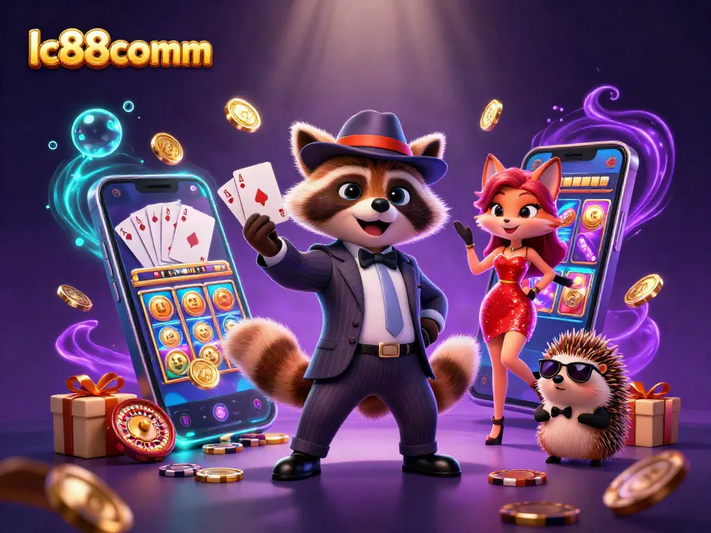 Win big with thrilling actions at lc88comm in a rich casino scene featuring dynamic gaming elements.