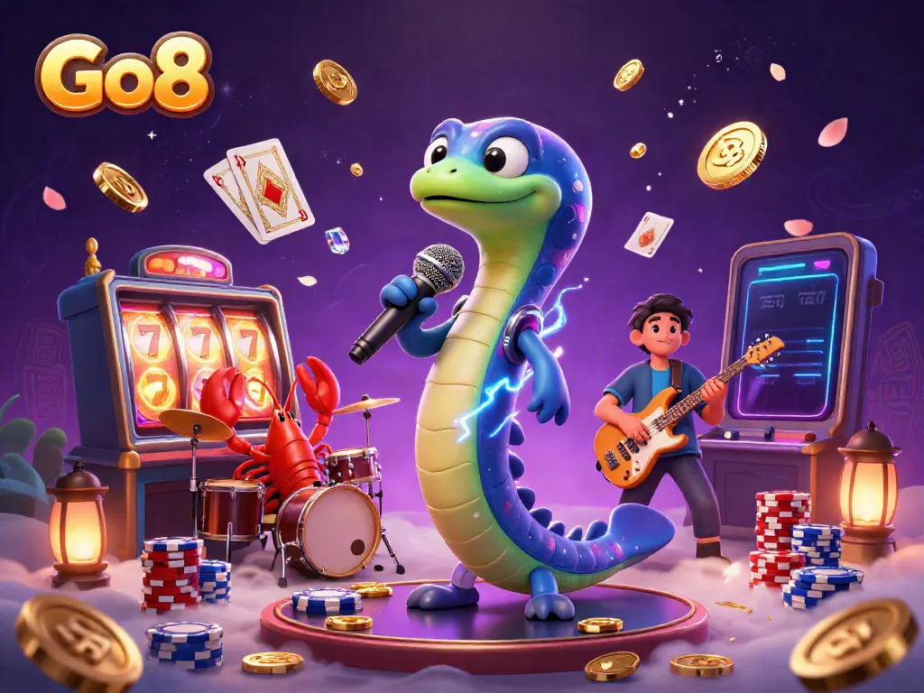 Engage in thrilling slots at Go8 while enjoying a vibrant underwater casino performance.