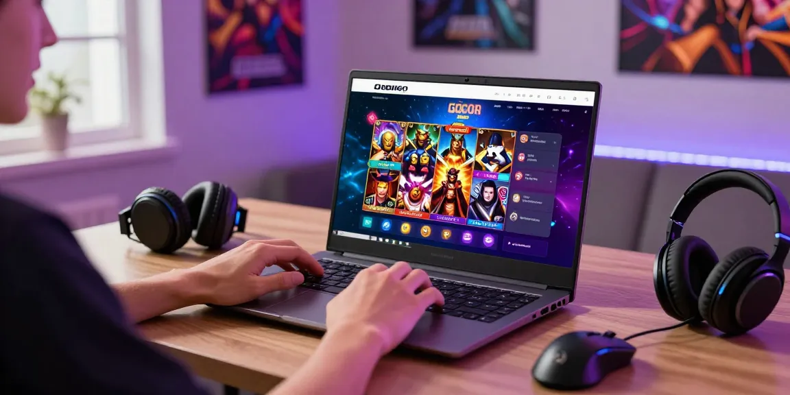 Engaged player exploring slot gacor games on ODDIGO platform with vibrant gaming setup.