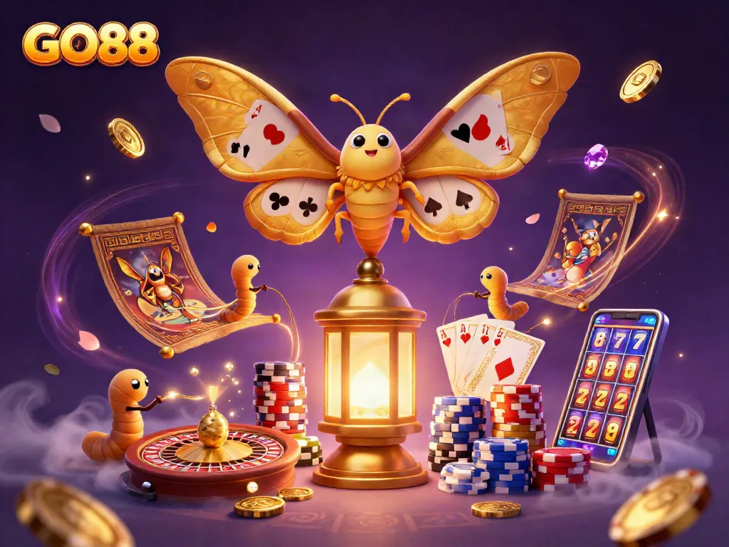 Experience the excitement of GO88 online betting with a colorful, vibrant casino-themed illustration.