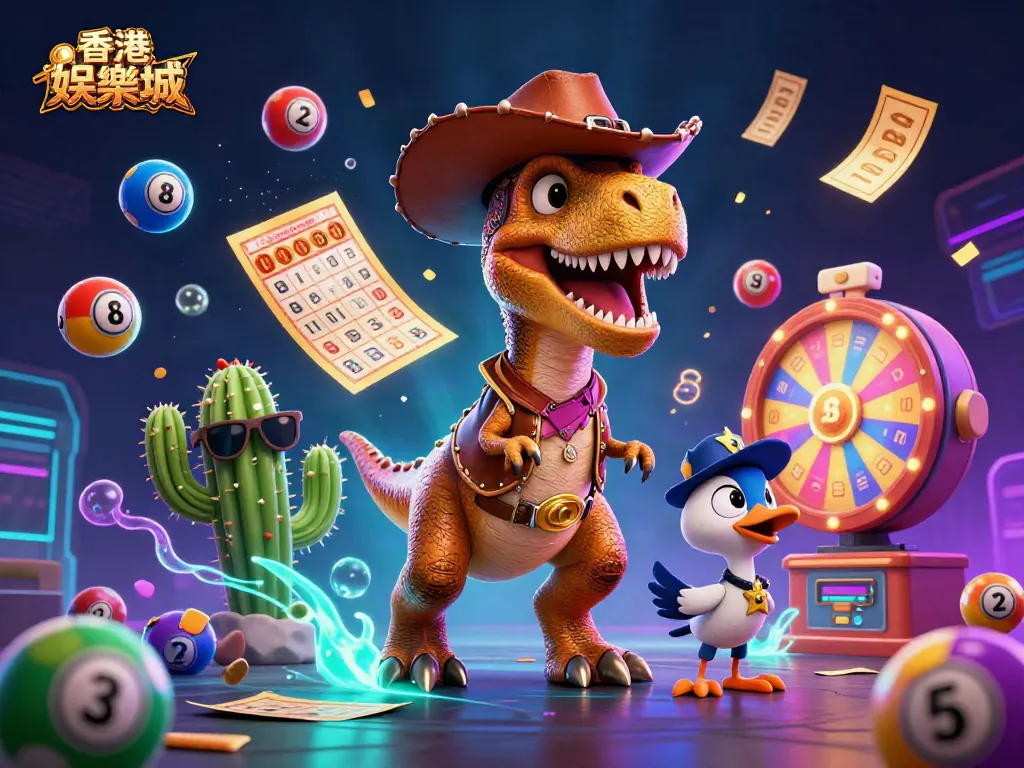 Engage in thrilling gaming at 香港娛樂城 with vibrant lottery elements and dynamic characters.