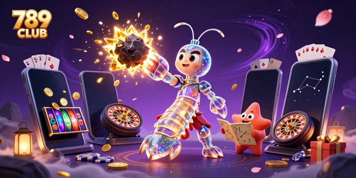 Experience the thrill of 789 CLUB with a samurai mantis shrimp and a starfish in a vibrant casino world.