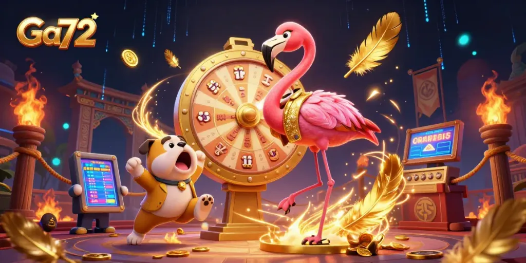 Experience thrilling gameplay at Ga72 with an exciting bulldog contestant showcasing dynamic gambling energy.