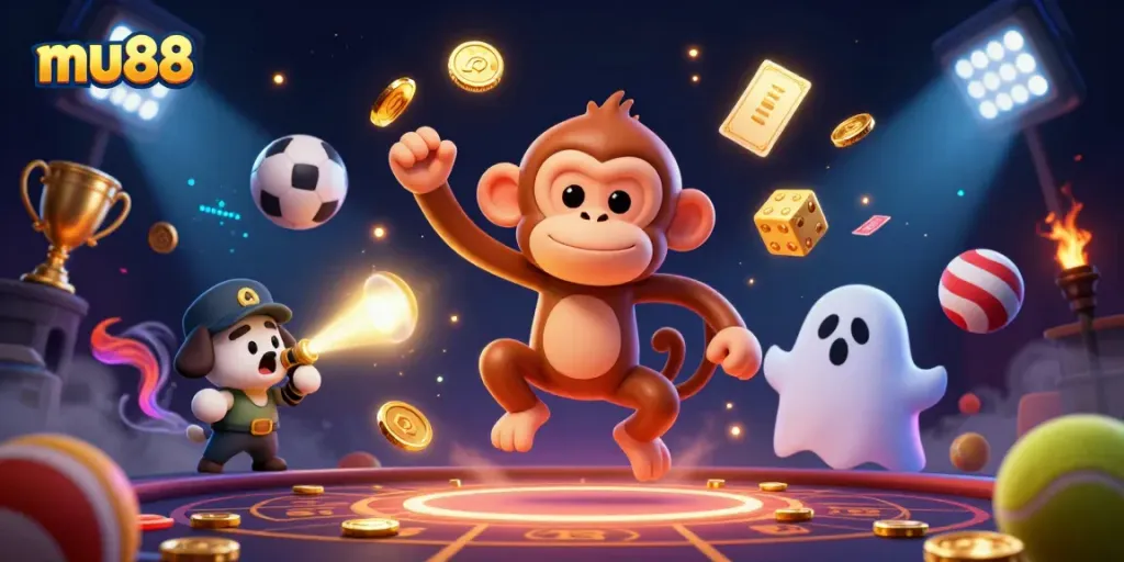 Experience the excitement of mu88 at the haunted casino with juggling poltergeists and a curious puppy